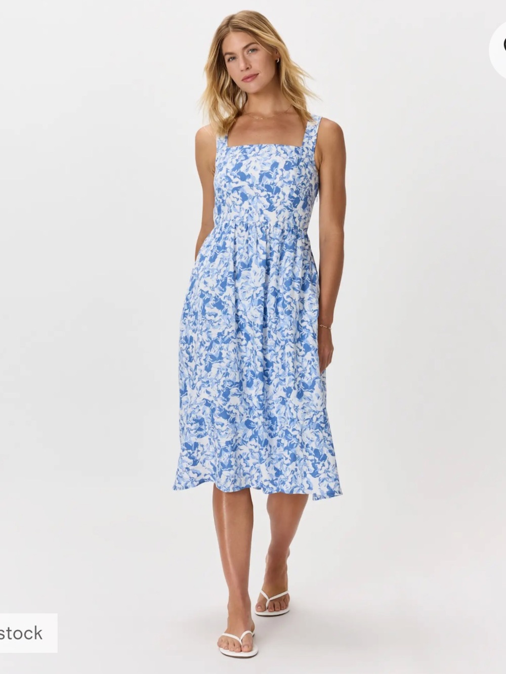 Quince NWT 100% European Linen Fit & Flare Waterfall Midi Dress Medium